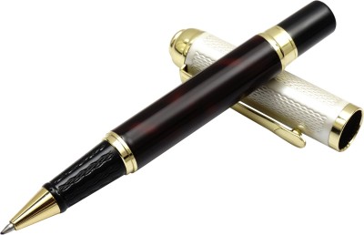 Lestylo Dikawen 821 Silver Mesh Heavy Metal Body Signature Series With Gold Plated Trims Roller Ball Pen(Blue)
