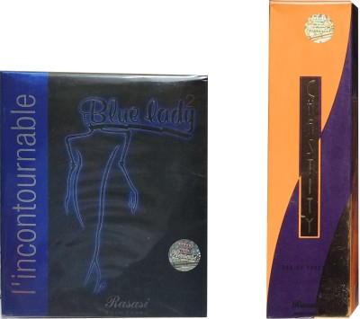 RASASI 1 BLUE LADY 2 & 1 CHASTITY POUR FEMME (PACK OF 2) Eau de Parfum  -  135 ml(For Women)