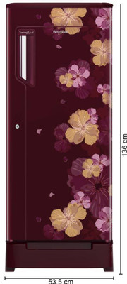 

Whirlpool 200 L Direct Cool Single Door 3 Star Refrigerator with Base Drawer(Wine Azalea, 215 IMPWCOOL ROY 3S)