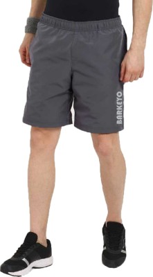 Barkeyo Solid Men & Women Grey Night Shorts, Regular Shorts, Running Shorts, Sports Shorts, Cycling Shorts