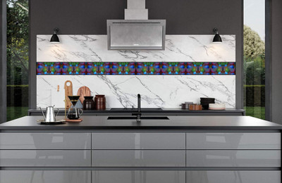 wildartcreation 12 cm Tile Design Vinyl Oil Proof and Waterproof Self Adhesive Wall Tile Decals Stick Self Adhesive Sticker(Pack of 1)