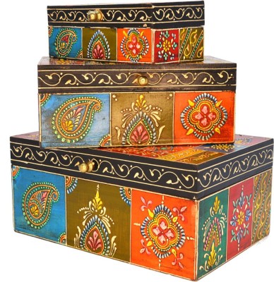 Santarms Handmade Wooden Jewellery Boxes Set Vanity Box(Multicolor)