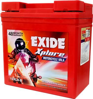 EXIDE Xplore 12XL9-B Motorcycle VRLA 12V, 9 Ah Battery for Bike