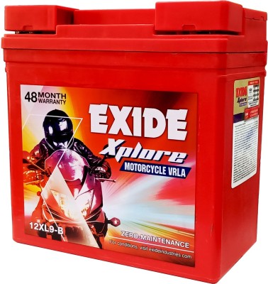 EXIDE Xplore 12XL9-B Motorcycle VRLA 12V, 9 Ah Battery for Bike