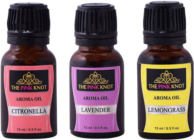THE PINK KNOT Citronella , Lavender & Lemongrass set of three aromatic fragrant diffuser oil (15ml each) Aroma Oil Citronella , Lavender & Lemongrass set of three aromatic fragrant diffuser oil (15ml each)(3 x 15 ml) THE PINK KNOT Citronella , Lavender & Lemongrass set of three aromatic fragrant diffuser oil (15ml each) Aroma Oil Citronella , Lavender & Lemongrass set of three aromatic fragrant diffuser oil (15ml each)(3 x 15 ml)