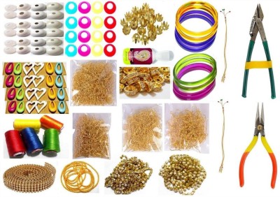 VLV Silk Thread Jewellery Earring Making Kit with Mould and Jewellery And Bangles Size 2.4