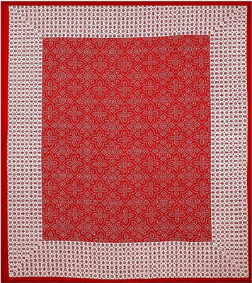 E ELMA Cotton Double Flat 104 TC Printed Bedsheet(Pack of 1, Red)