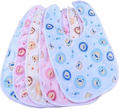 BRANDONN Double Layered Waterproof Button Bibs Multicolor(MIX_BIBS_PACK_5)