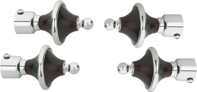 Bzcarts Brown Curtain Knobs, Rod Rail Bracket, Curtain Hooks Metal(Pack of 2)