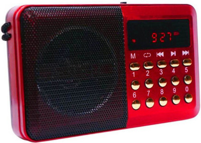 

CRETO Portable Fm/Radio OD-SM305 Supports MicroSD Card, USB & Headphone Out FM Radio(Red)