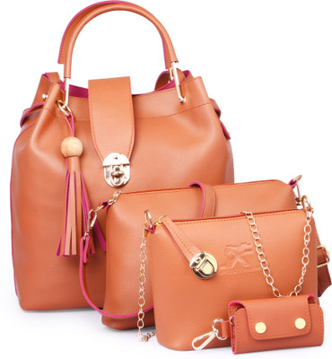 Price History of Speed x fashion Women Tan Hand held Bag Pack of 4 Speed x fashion Handbags from Flipkart 2 92816284