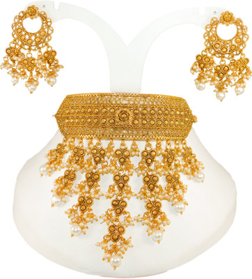 RANIT CREATION Copper Gold-plated Gold, White Jewellery Set(Pack of 1)