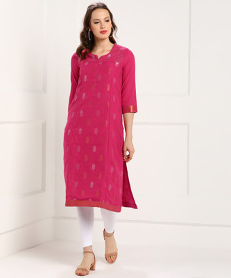 biba-women-woven-design-straight-kurtapink