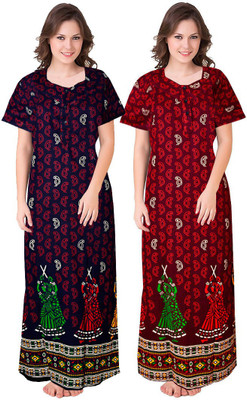 SNM FASHIONS Women Nighty Set(Multicolor)