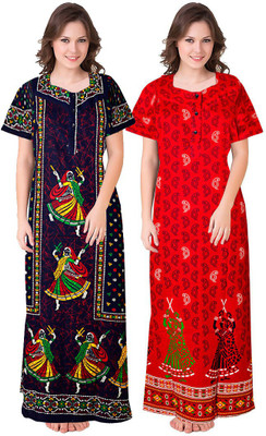MUDRIKA Women Nighty Set(Multicolor)