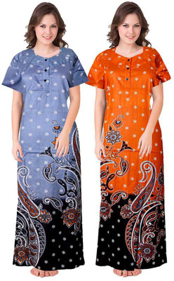 SILVER ORGANISATION Women Nighty Set(Multicolor)