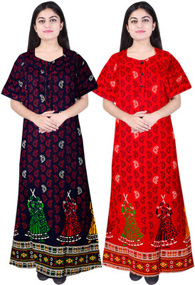 MUDRIKA Women Nighty Set(Multicolor)