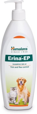 HIMALAYA Himalaya Antimicrobial/Antifungal/Tick and Flea Control Erina-EP Shampoo for Dogs and Cats 500 ml - Pack of 1 Flea and Tick Lemon Dog Shampoo(500 ml)