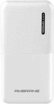 Ambrane 10000 mAh Power Bank (PP-111White)(White, Lithium Polymer)
