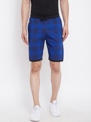 Adobe Checkered Men Blue Basic Shorts