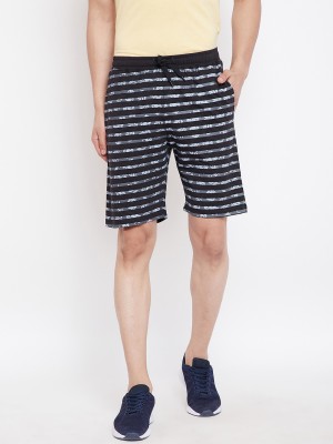 Adobe Printed, Striped Men Black Beach Shorts