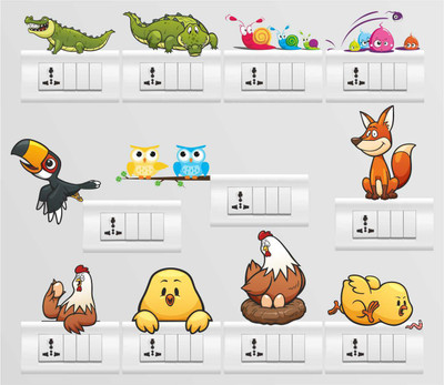 Flipkart SmartBuy 4 Cm Wall Decals ‘ Birds And Animals Switchboard Decals ‘ Wall Stickers Self Adhesive Sticker  (Pack Of 1) For Rs. 59 @ 40 %