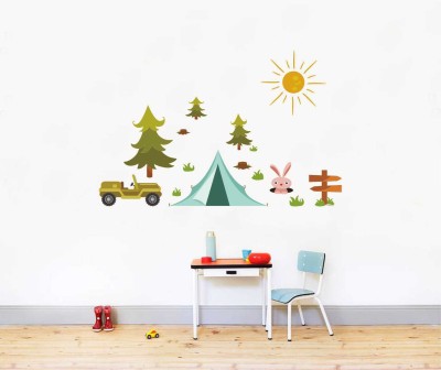 Flipkart SmartBuy 58 cm Wall Decals ' Trekking Camp - Adventure ' Wall Stickers Self Adhesive Sticker(Pack of 1)