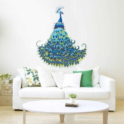 Flipkart SmartBuy 91 cm Wall Decals ' Blue Peacock ' Wall Stickers Self Adhesive Sticker(Pack of 1)