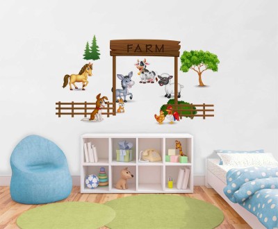 Flipkart SmartBuy 93 cm Wall Decals ' The Farm Story ' Wall Stickers (PVC Vinyl,Multicolour) Self Adhesive Sticker(Pack of 1)