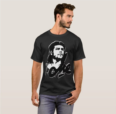 Exoctic Silver Printed Men Round Neck White, Black T-Shirt