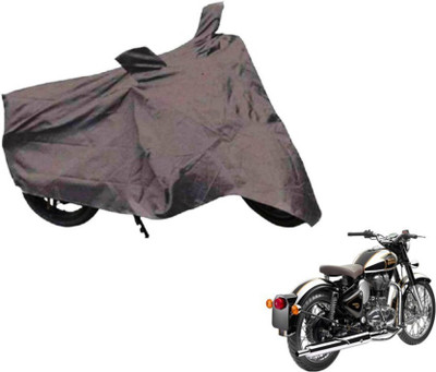 Gargi Traders Waterproof Two Wheeler Cover for Royal Enfield(Classic Chrome, Grey)