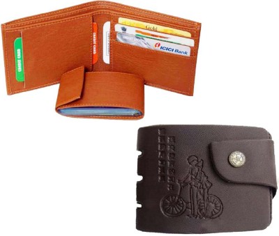 Mundkar Men Casual Black, Brown Artificial Leather Wallet(12 Card Slots, Pack of 2)