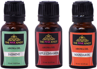 THE PINK KNOT Jasmine , Apple Cinnamon & Mandarin set of three aromatic fragrant diffuser oil (15ml each) Aroma Oil Jasmine , Apple Cinnamon & Mandarin set of three aromatic fragrant diffuser oil (15ml each)(3 x 15 ml) THE PINK KNOT Jasmine , Apple Cinnamon & Mandarin set of three aromatic fragrant diffuser oil (15ml each) Aroma Oil Jasmine , Apple Cinnamon & Mandarin set of three aromatic fragrant diffuser oil (15ml each)(3 x 15 ml)
