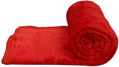Swikon star Floral Double Mink Blanket for  Heavy Winter(Polyester, Maroon)