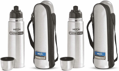 MILTON 500 ml Steel Bottle(Pack of 2, Silver)