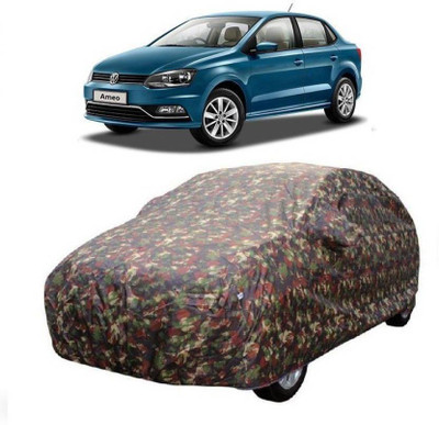 Millionaro Car Cover For Volkswagen Ameo (With Mirror Pockets)(Multicolor)