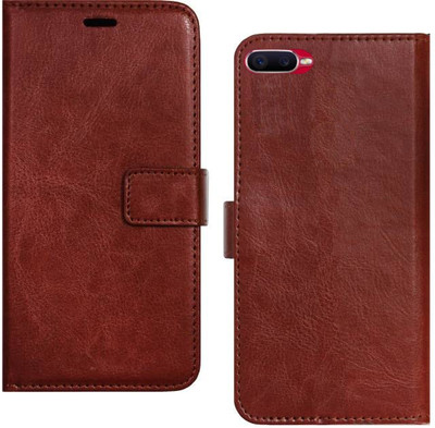Spicesun Flip Cover for Realme C2(Brown, Shock Proof)
