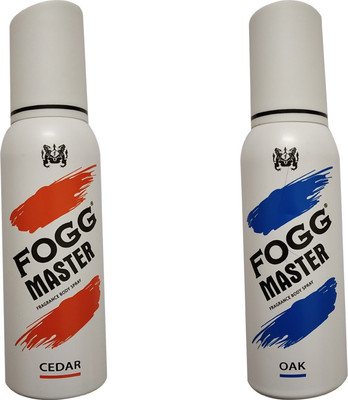 FOGG 1 MASTER OAK +1 MASTER CEDAR Deodorant Spray  -  For Men & Women(120 ml, Pack of 2)
