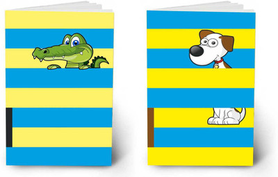 CRAFTED DREAMS Multi colour Character Notebook A5 Notebook unruled 64 Pages(Multicolor, Pack of 2)