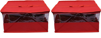 KUBER INDUSTRIES Saree Cover Rexine 2 Pieces Saree Cover (Red) -CTKTC7275 CTKTC07275(Red)