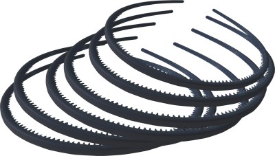 FOK Set Of 6 Black Color Plastic Hair Bands (8 mm) Hair Band(Black)