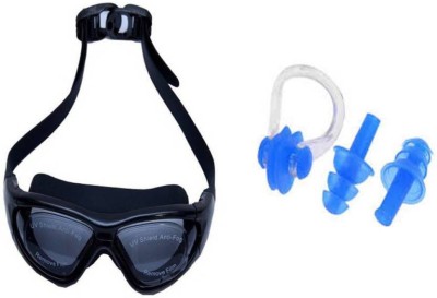 L'AVENIR Premium AQUApure Anti Fog, UV Protected Goggles with Ear & Nose Plugs Swimming Kit