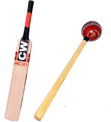 CW IKON Short Handle Bat Leather Ball Play With Ball Hammer For Knocking Cricket Kit