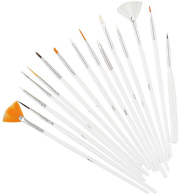 

Foolzy 15 Pieces Nail Art Design Painting Polish Manicure Pedicure Brushes(White)