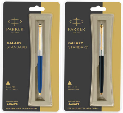 PARKER Galaxy Std Multicolor GT Ball Pen(Pack of 2, Ink Color - Blue)