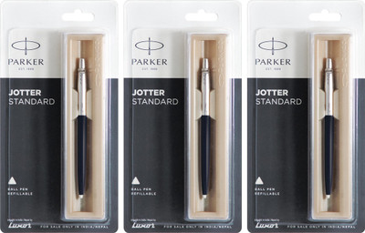 PARKER Jotter_7268 Ball Pen(Pack of 3, Ink Color - Blue)
