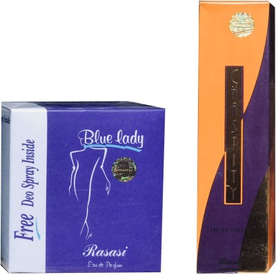 RASASI CHASTITY FOR WOMEN , BLUE LADY (PACK OF 2) Eau de Parfum  -  140 ml(For Women)