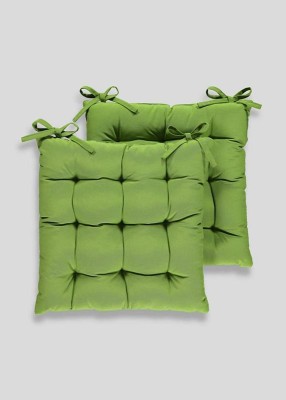 Angel Mommy Microfibre Solid Chair Pad Pack of 2(Olive Green)