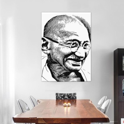 Mahatma Gandhi Extra Large Big Jumbo Poster with Vinyl Wall Sticker Fine Art Print(36 inch X 24 inch)