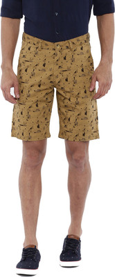 Uh Boy Printed Men Beige Chino Shorts